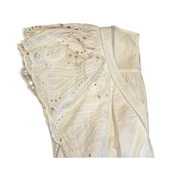 La Fée Maraboutée White Flutter Sleeve Dress, FR 38 (US M) - Picture 3 of 7